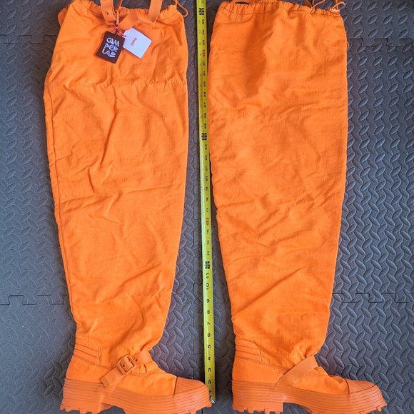 RARE! CamperLab Traktori Above-Knee Boot Orange Vulcanized US SZ12 New/Tags/Box main image 9
